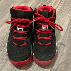 Fila Kids Black and Red Sneakers